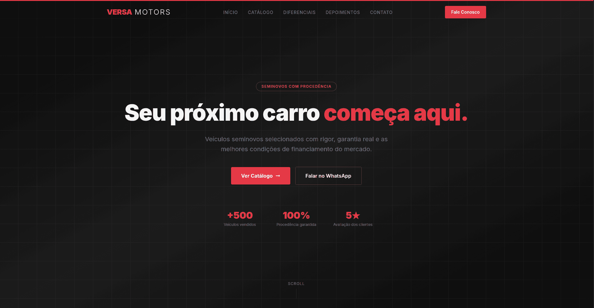 Preview do projeto Versa Motors